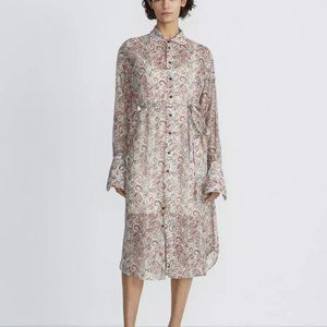 NEW - Rag & Bone Leona Paisley Silk-Blend Shirtdress